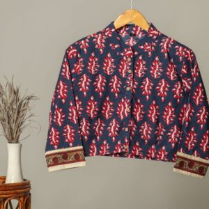 Handmade Block Print Cotton for Women ? Ethnic Floral Printed Top with Long Sleeves